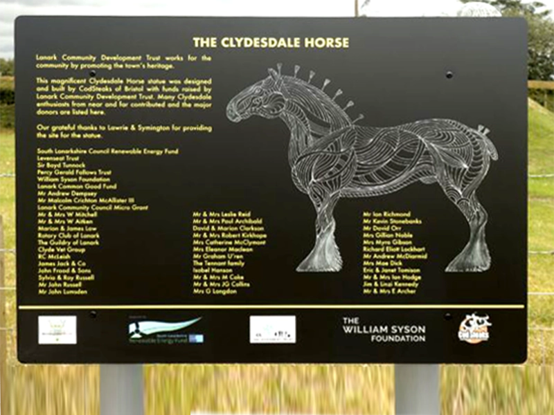 Clydesdale Horse Information Board