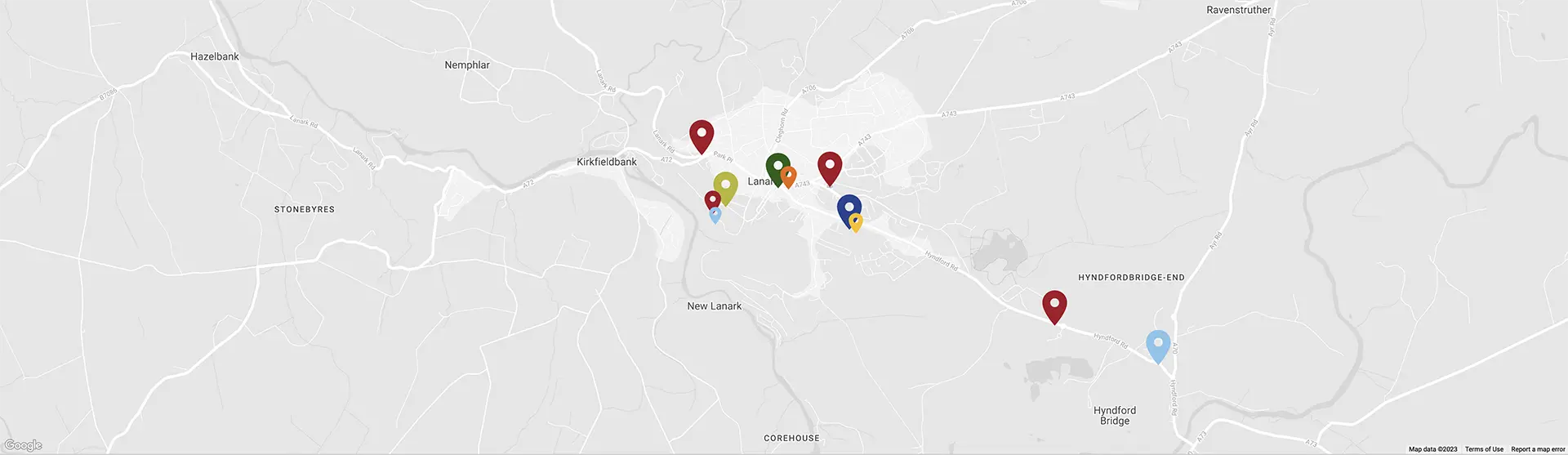 Lanark Map including locations of key projects